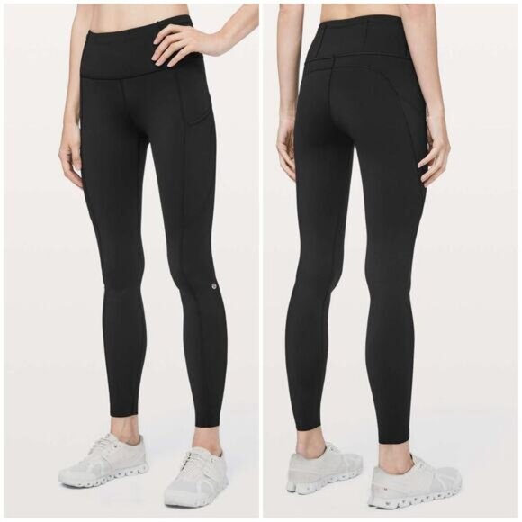 Lululemon Fast & Free Full Length Tight Non-Reflective 28" Black Size 6 Run Gym - Picture 1 of 7